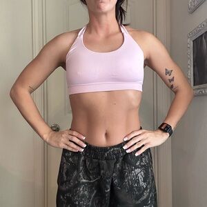 Women's Pink Halter Sports Bra